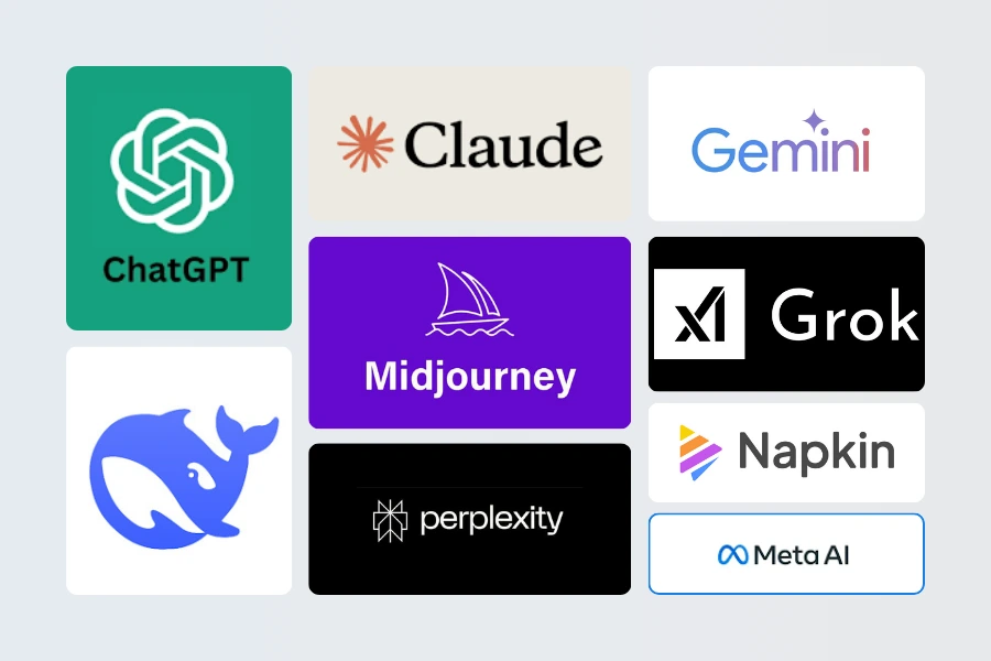 Colagem com diversas IAs