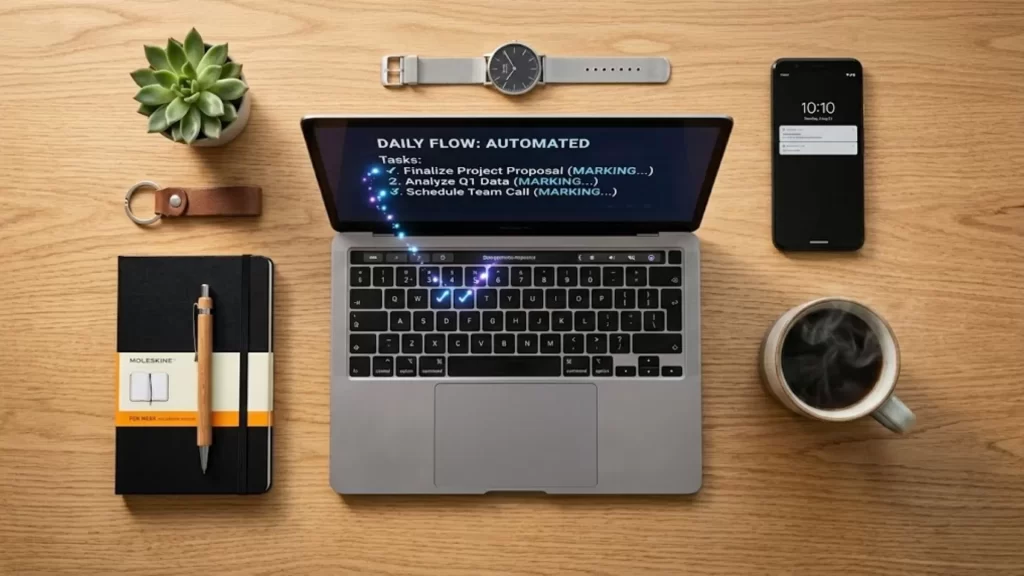 Organização de fluxo de trabalho e automação de tarefas diárias utilizando assistentes virtuais gratuitos.